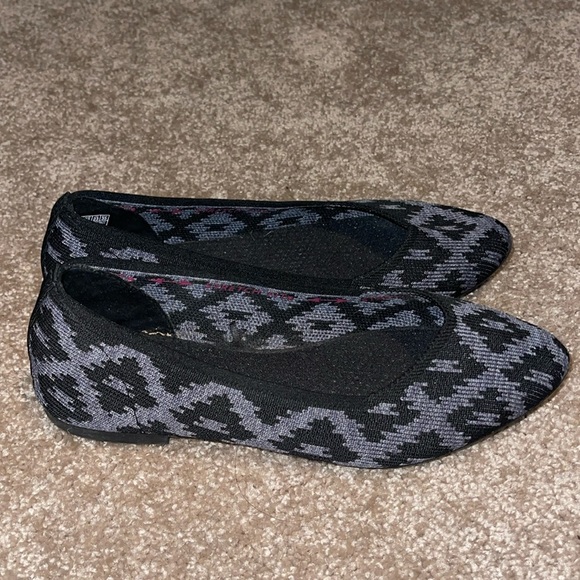 Skechers Shoes - Skechers Womens Air Cooled Memory Foam Black Gray Slip on Flats Size 6